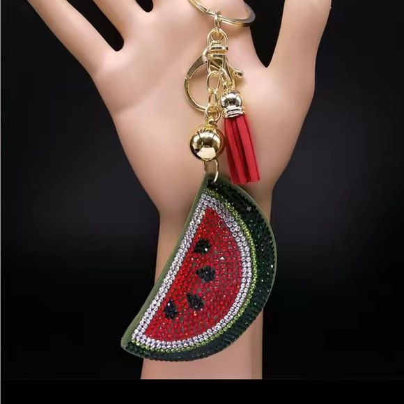 Watermelon Rhinestone Keychain/Keyring/accessories/Jewelry FREE PALESTINE! - Picture 4 of 6